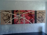 peinture abstraite sur forme geometrique