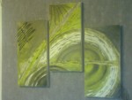tryptique Effet tourbillon sur fond vert